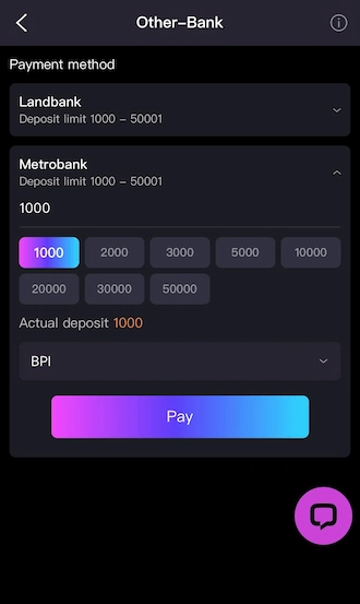 Enter deposit amount